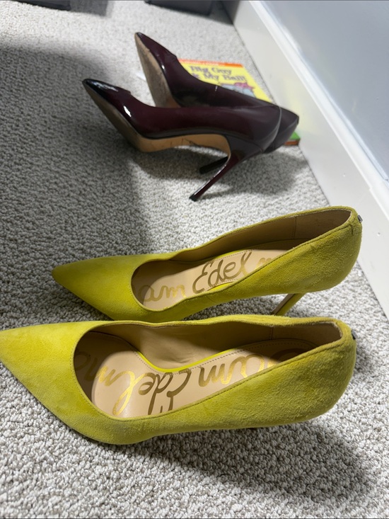 Sam Edelman Shoes - Yellow Suede Heels super cute